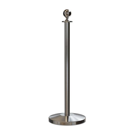 MONTOUR LINE Stanchion Post and Rope Sat.Steel Post Ball Top C-SS-BA